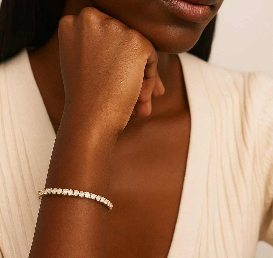 White Crystal Gold Bracelet