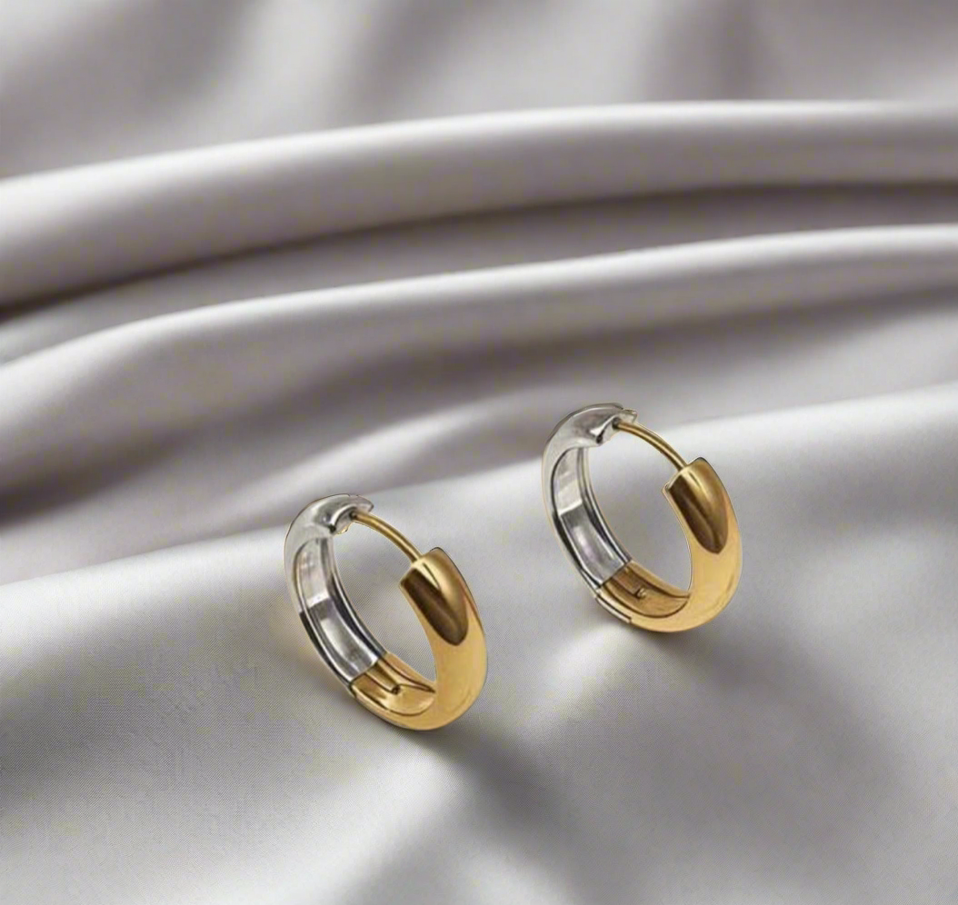 Two-Tone Hoop Earrings