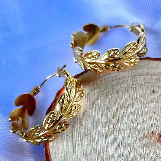 Flower Hoop Earrings