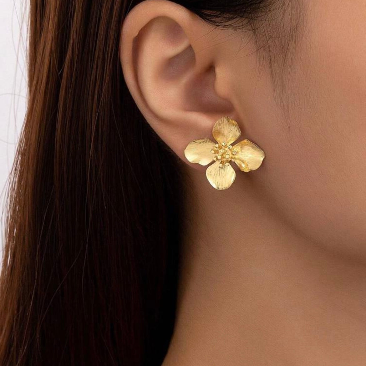 Gold Flower Earrings