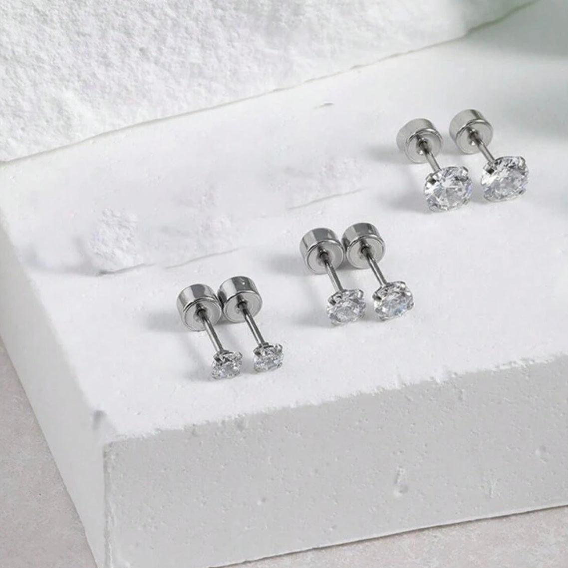 Crystal Stone Trio Earrings