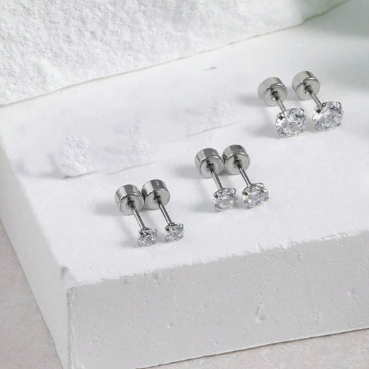 Crystal Stone Trio Earrings