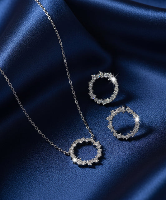 Luxury 925 Sterling Silver Crystal Set