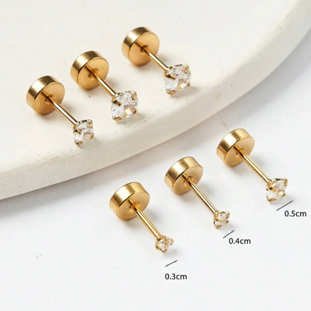 Crystal Stone Trio Earrings