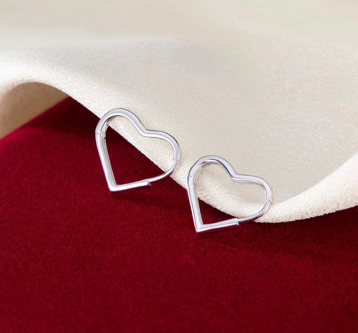 Chunky Heart Hoop Earrings