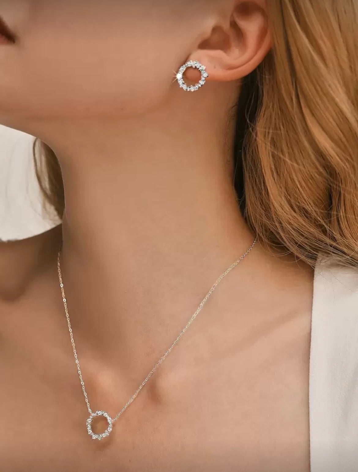 Luxury 925 Sterling Silver Crystal Set