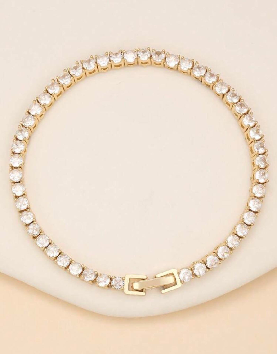 White Crystal Gold Bracelet