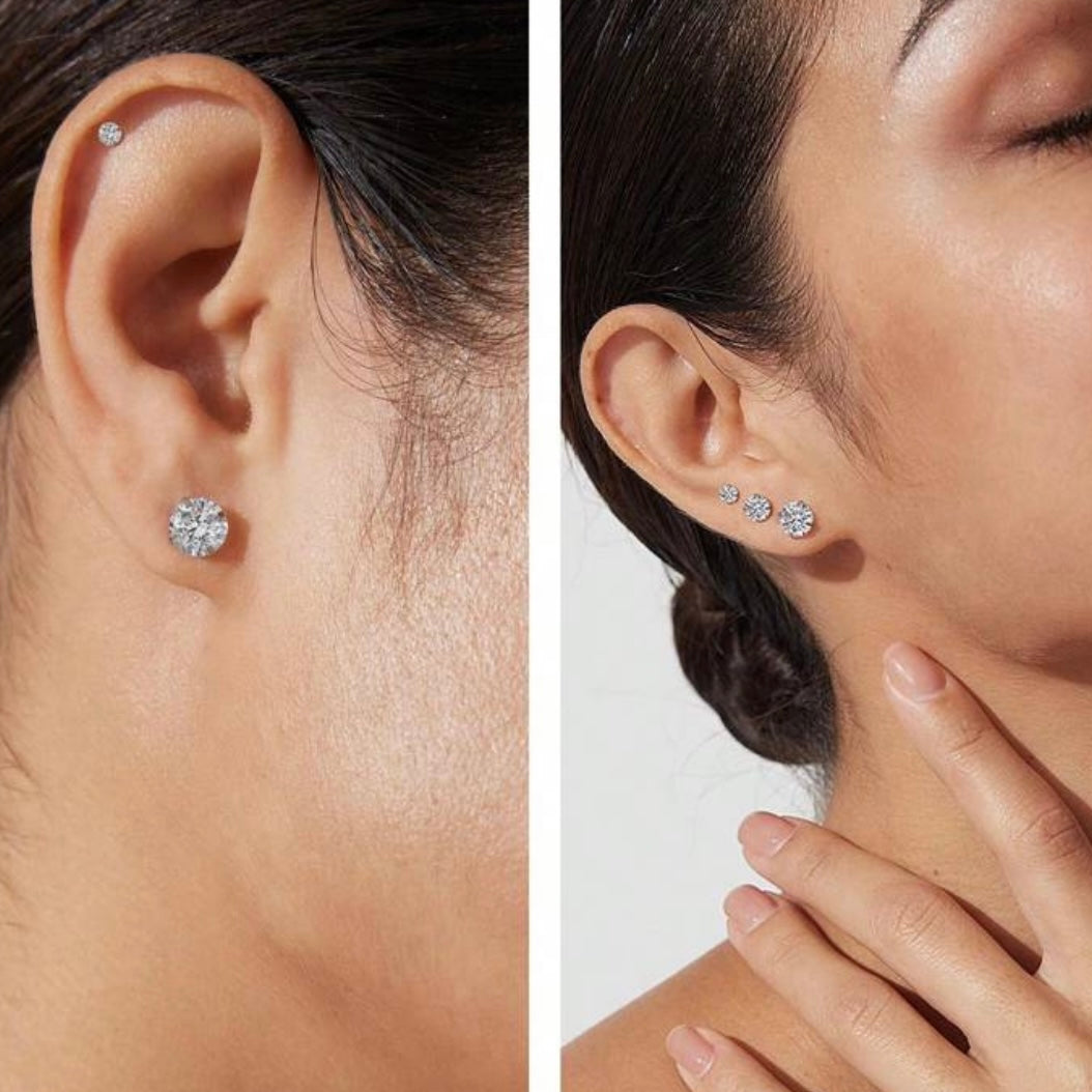 Crystal Stone Trio Earrings