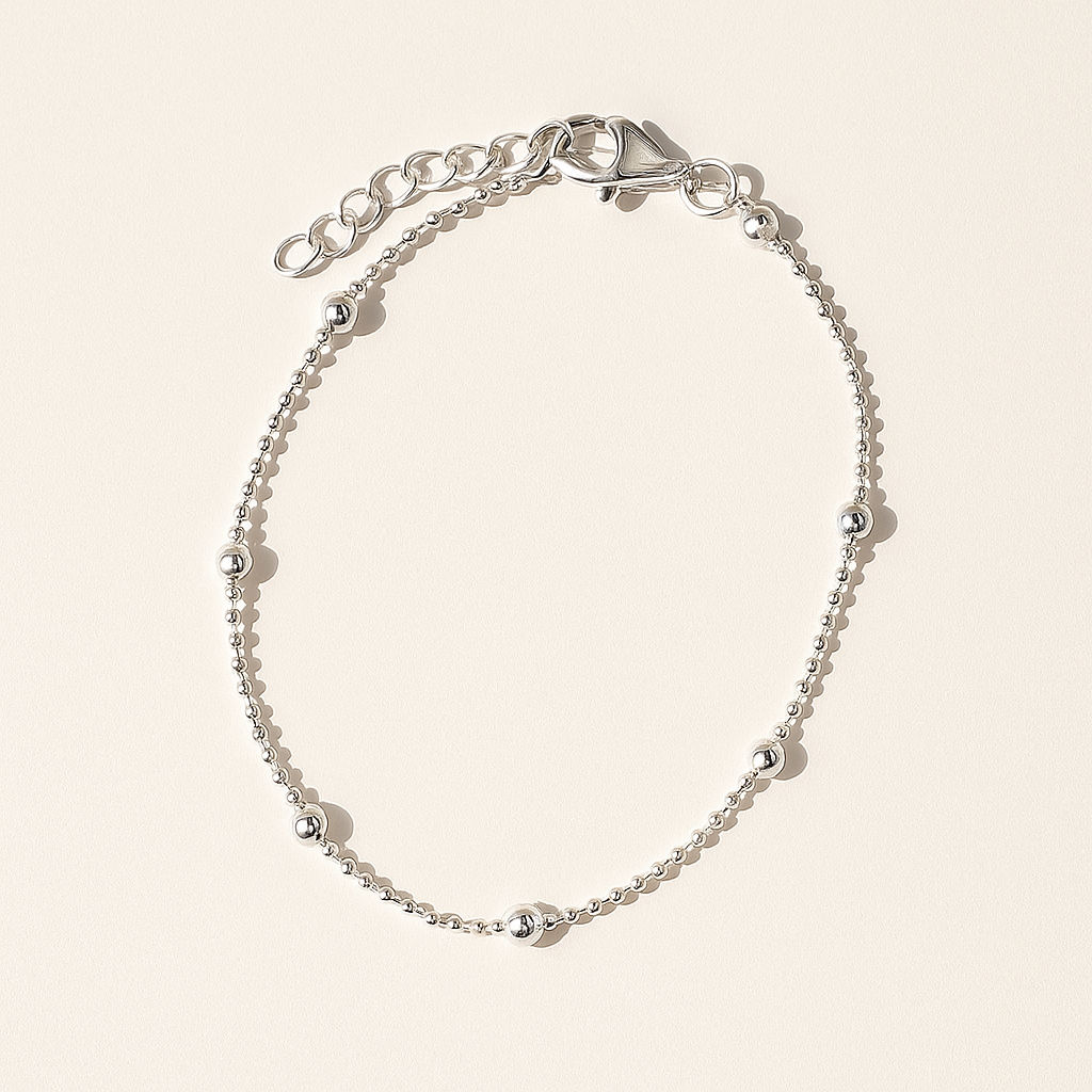 Silver Beaded Bracelet