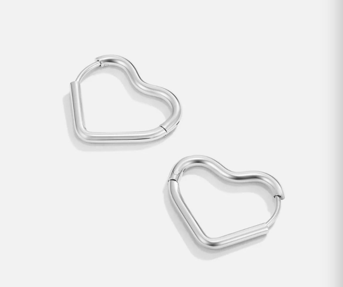 Chunky Heart Hoop Earrings