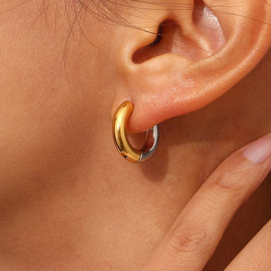 Two-Tone Hoop Earrings